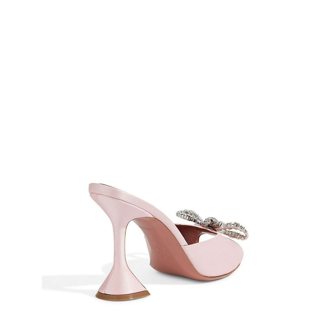 Embellished Pink Satin Rosie Mules