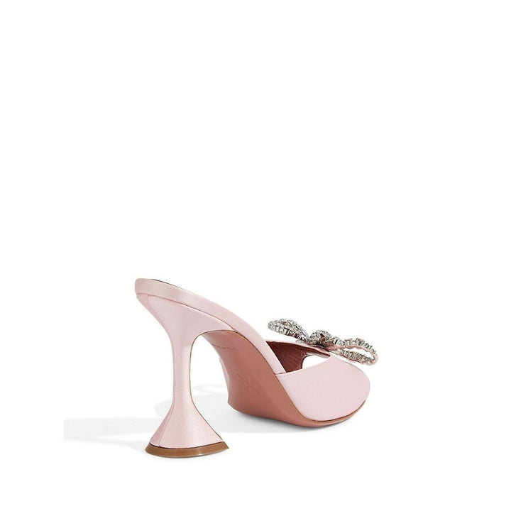 Embellished Pink Satin Rosie Mules