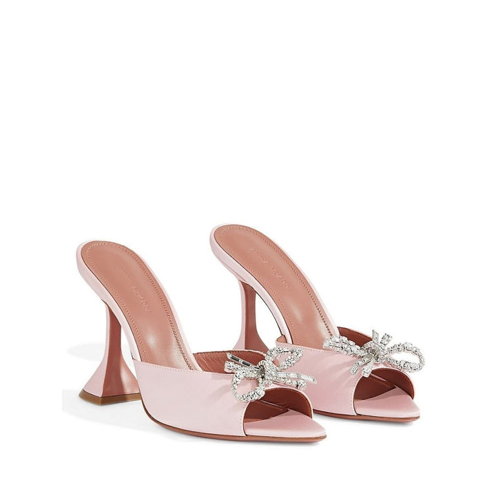 Embellished Pink Satin Rosie Mules