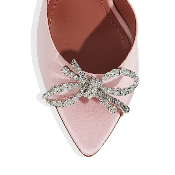 Embellished Pink Satin Rosie Mules