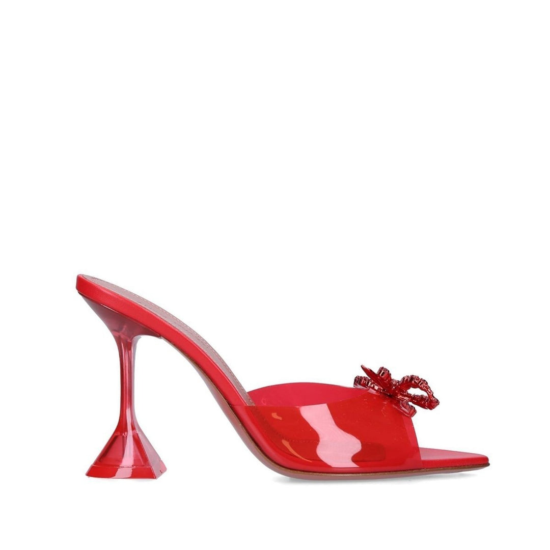 Amina Muaddi-Embellished Transparent Rosie Mules 95 - Runway Catalog
