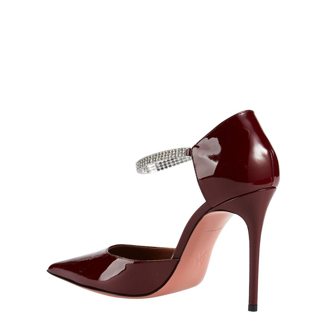 Ursina Patent Leather d'Orsay Pumps With Crystal Strap