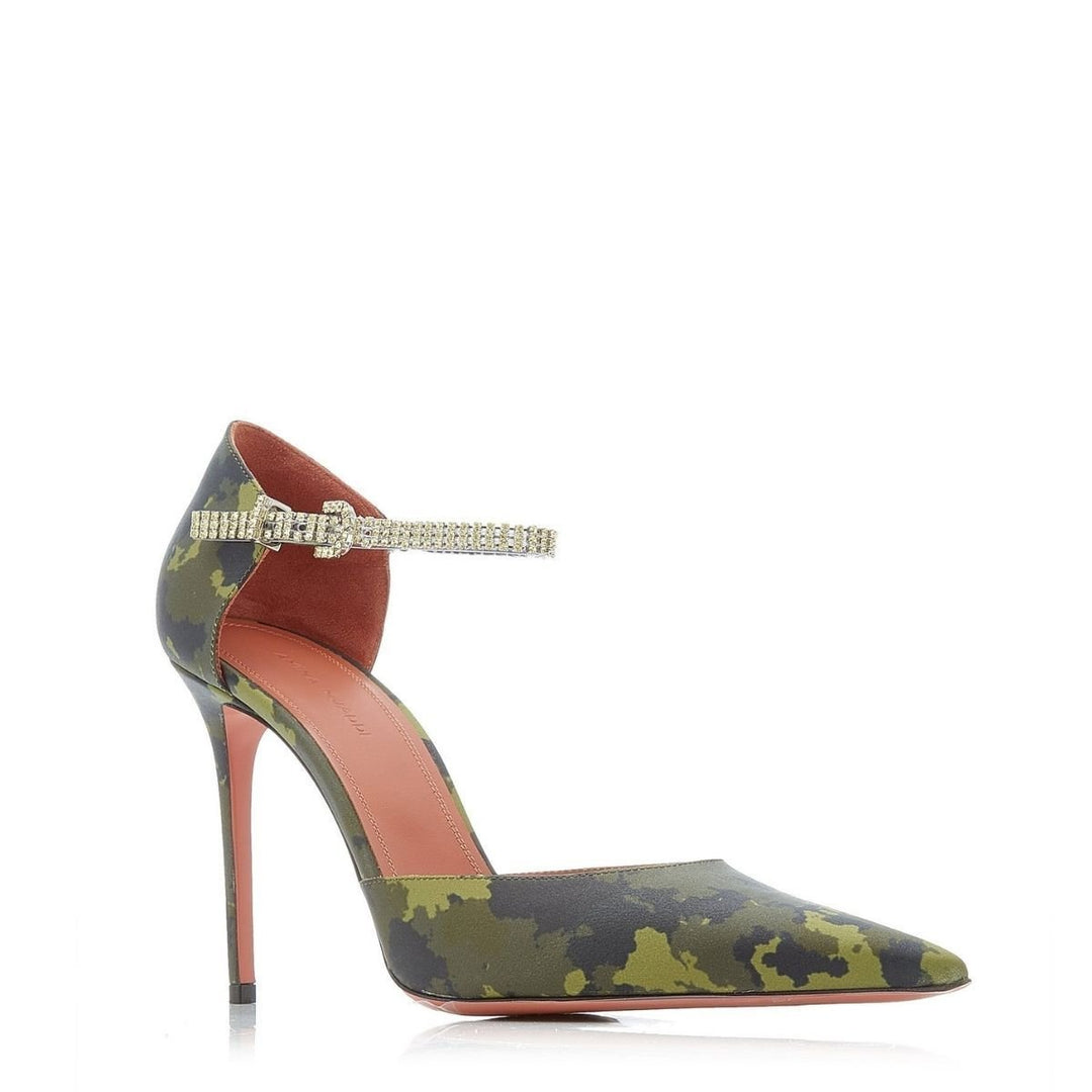 Usrina Crystal-Embellished Camouflage-Satin Pumps