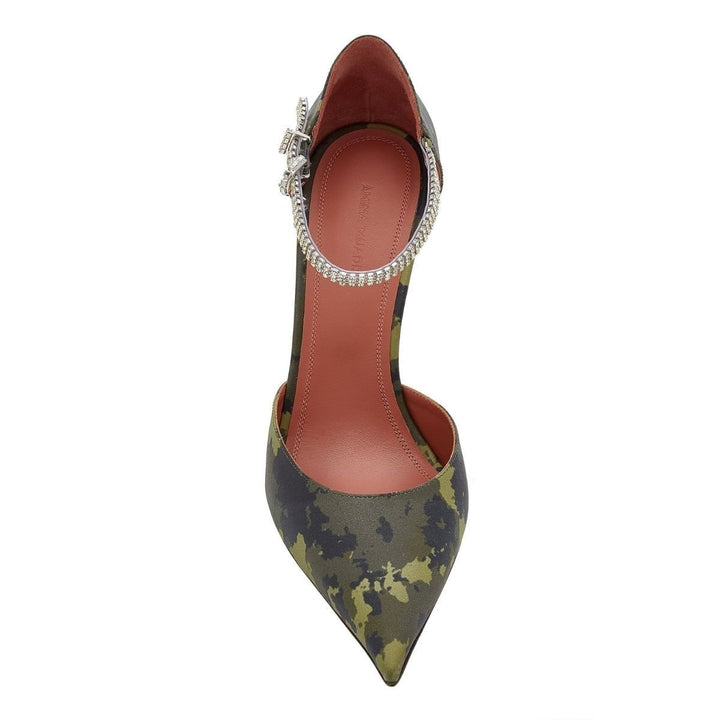 Usrina Crystal-Embellished Camouflage-Satin Pumps
