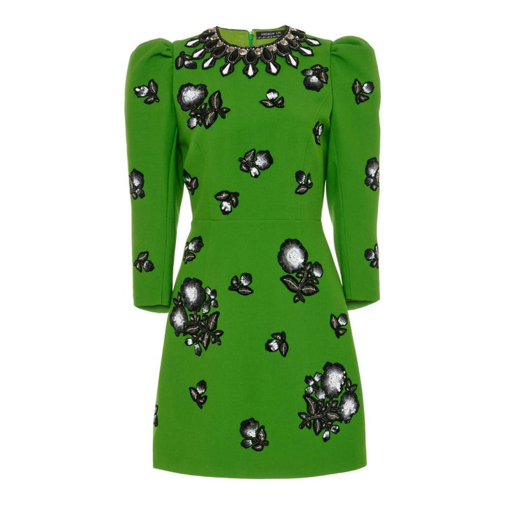 Andrew GN-Embellished Crepe Mini Dress - Runway Catalog