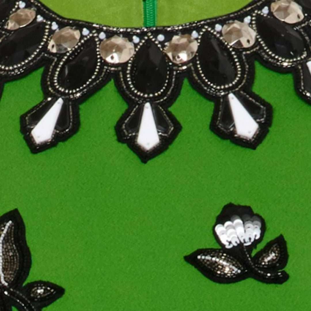Embellished Crepe Mini Dress