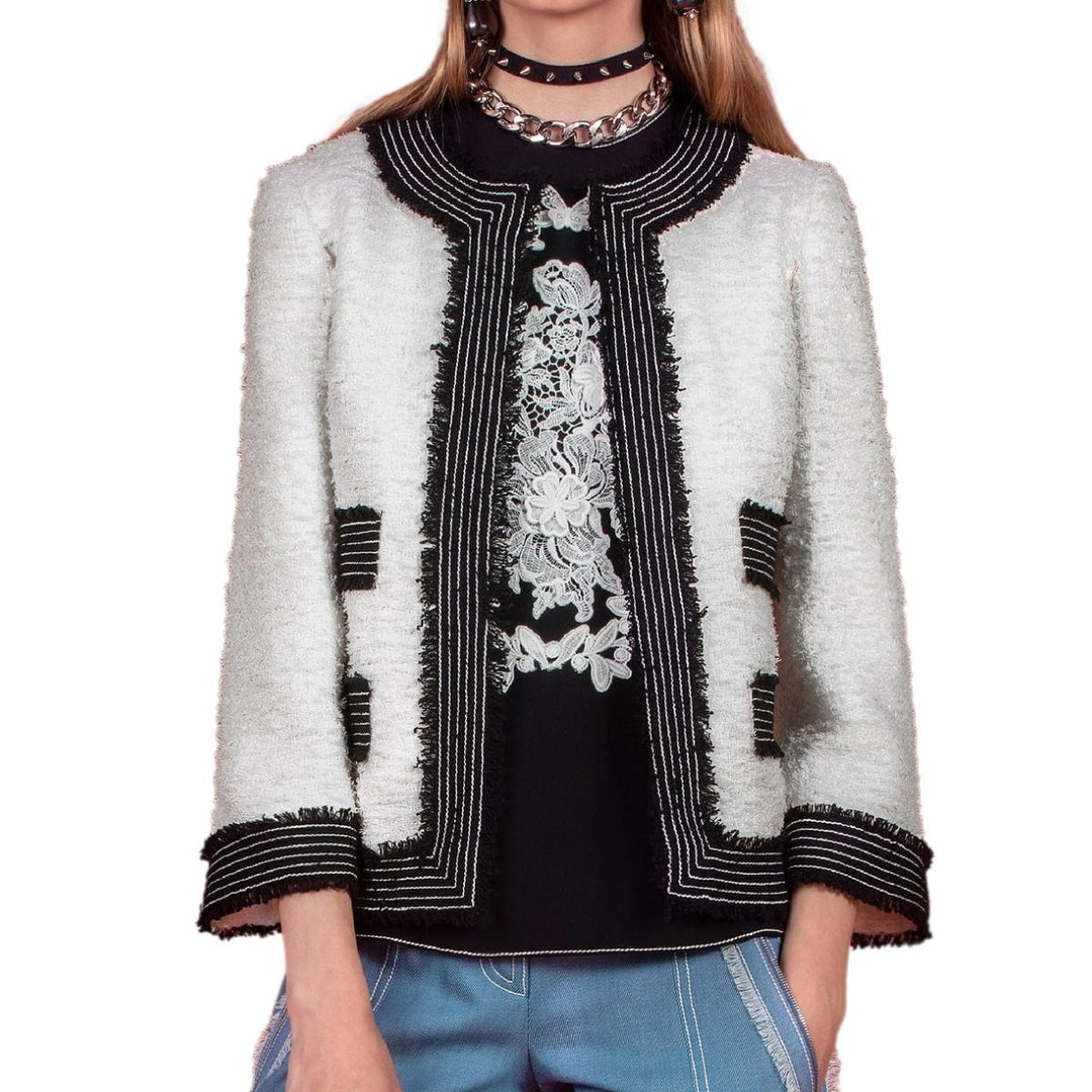 Andrew GN-Tweed Jacket with Frayed-edge Trims - Runway Catalog