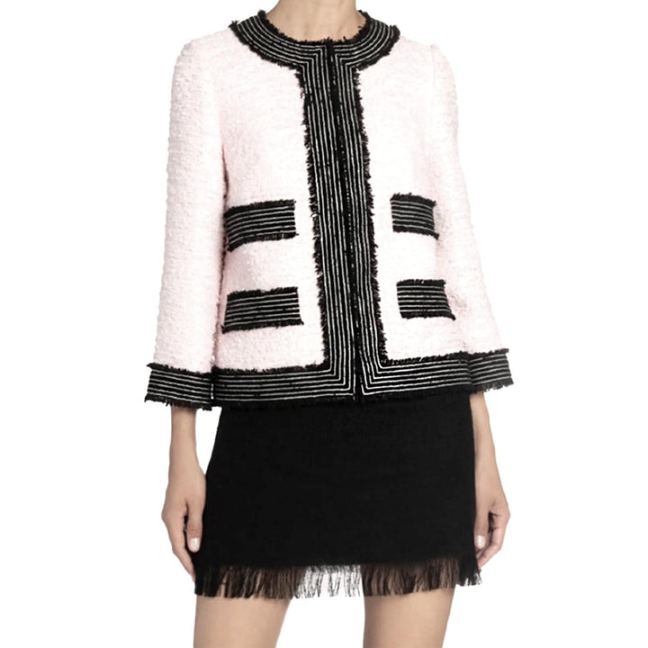 Tweed Jacket with Frayed-edge Trims