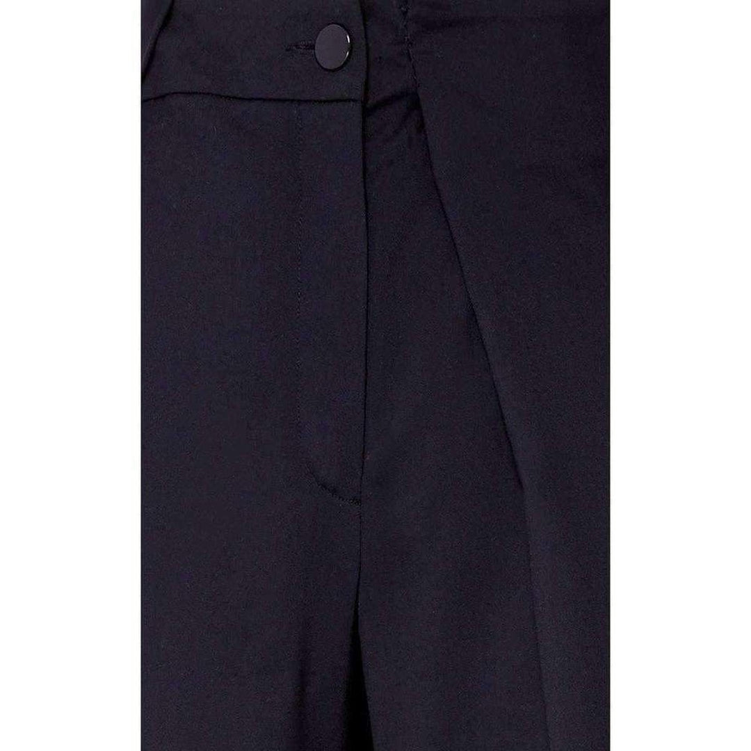Asymmetric Black Pants-Shorts