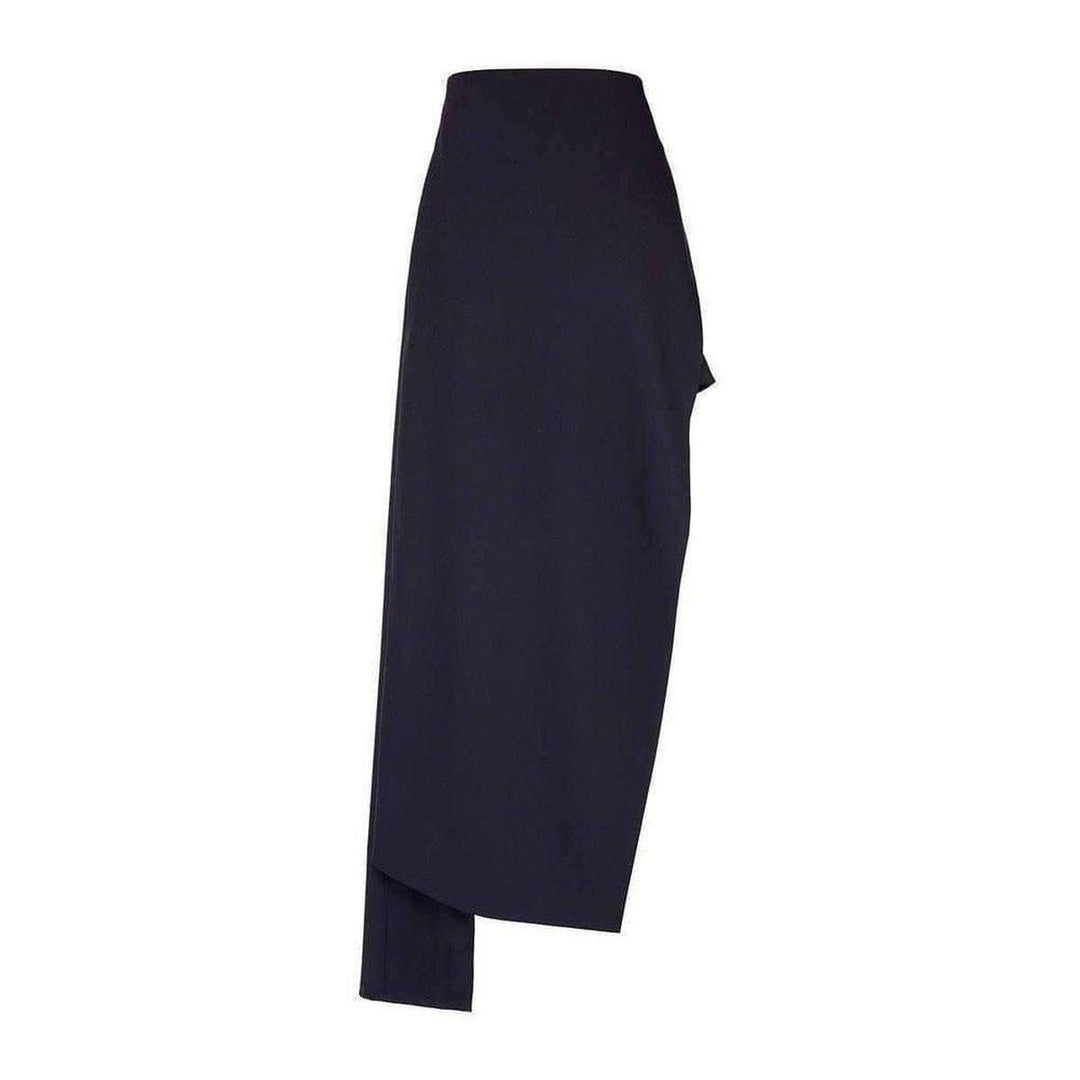 Asymmetric Black Pants-Shorts