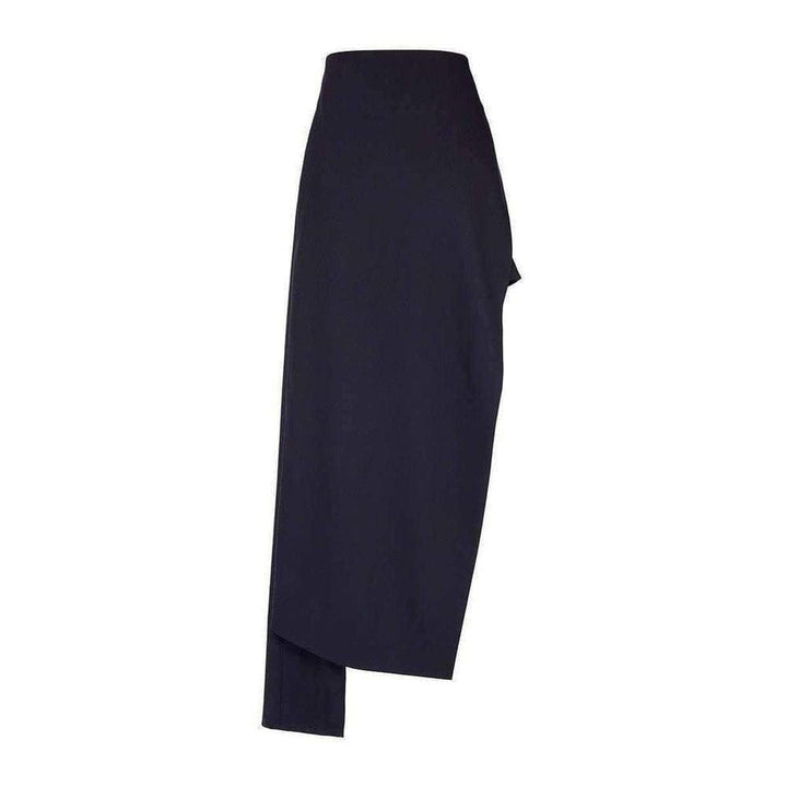 Asymmetric Black Pants-Shorts