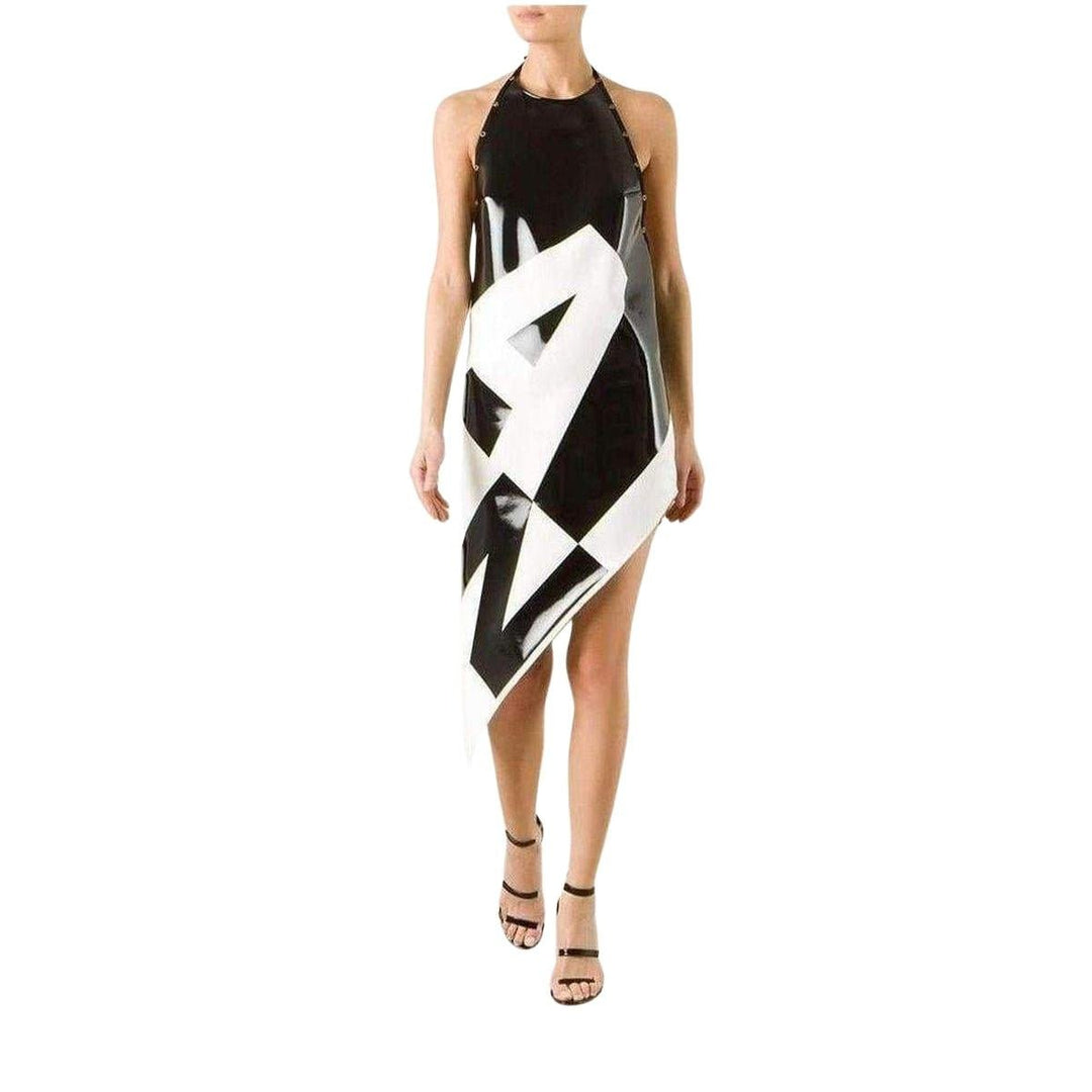 Asymmetrical Coated Crepe Dress