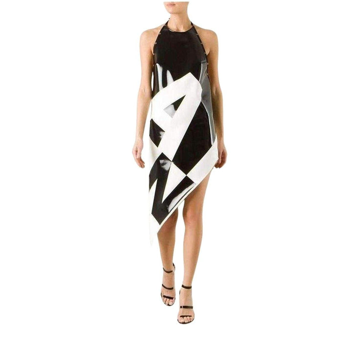 Asymmetrical Coated Crepe Dress