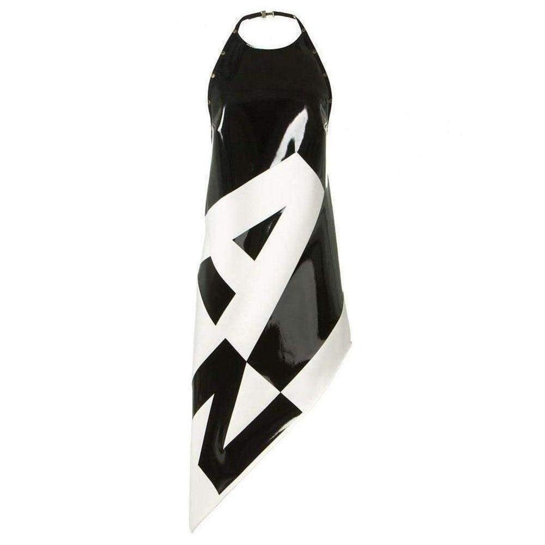 Anthony Vaccarello-Asymmetrical Coated Crepe Dress - Runway Catalog
