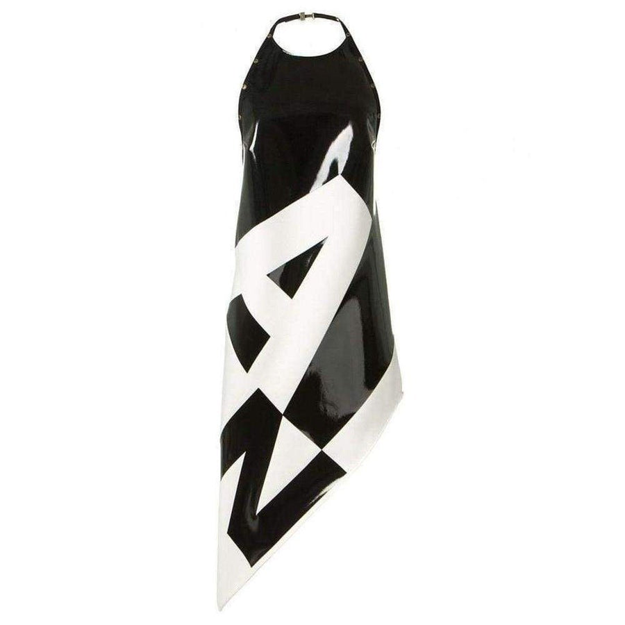 Anthony Vaccarello-Asymmetrical Coated Crepe Dress - Runway Catalog