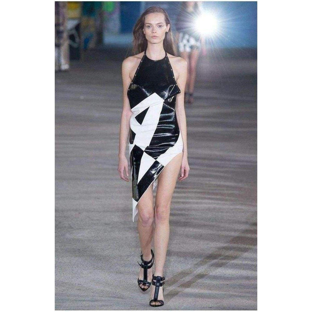 Asymmetrical Coated Crepe Dress
