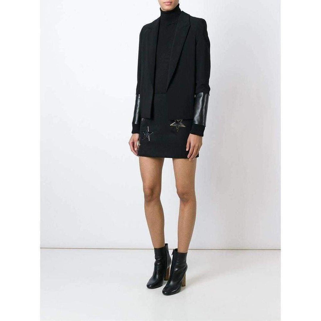 Black Pinned Contrast Sleeve Blazer