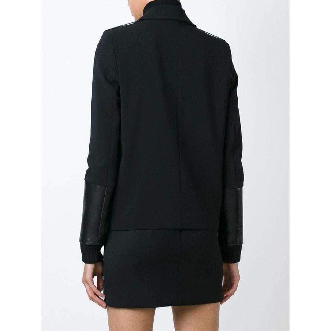 Black Pinned Contrast Sleeve Blazer