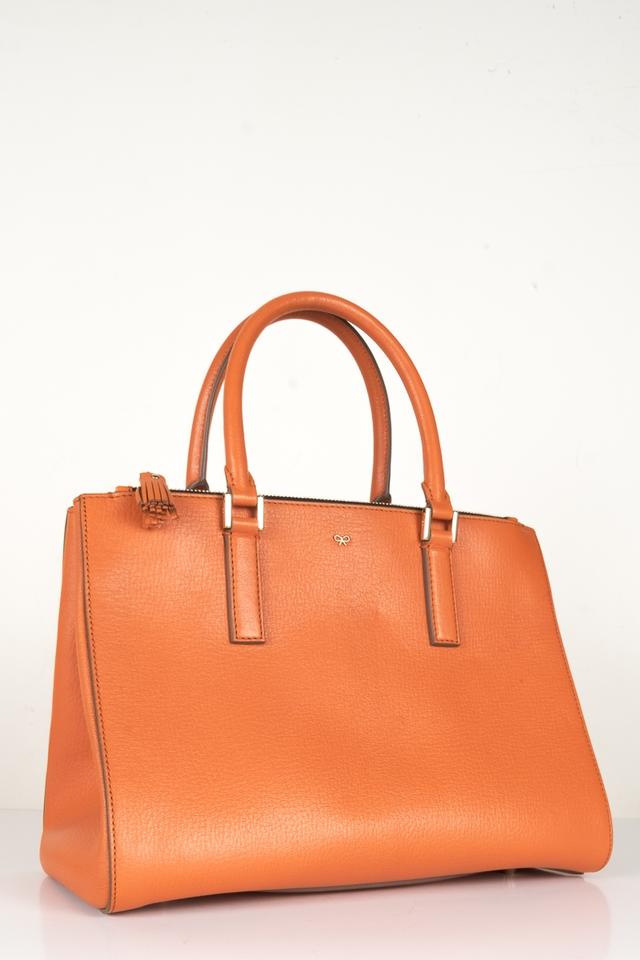 Anya Hindmarch Clementine Tote Orange Leather Shoulder Bag