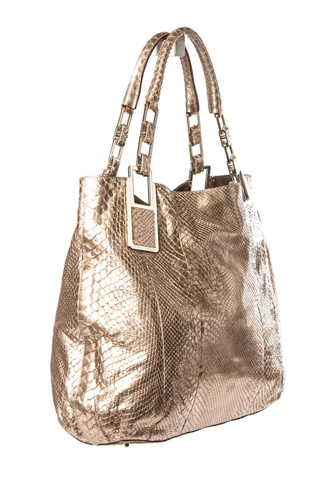 Anya Hindmarch Gold Python Skin Leather Tote