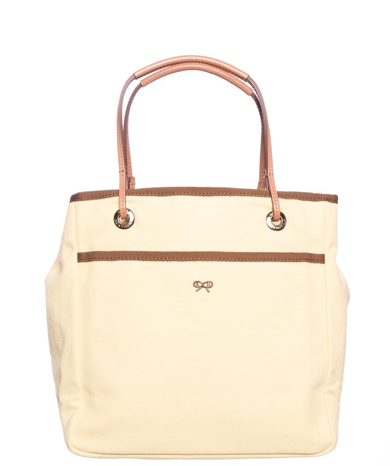 Anya Hindmarch Pale Yellow Canvas Tote