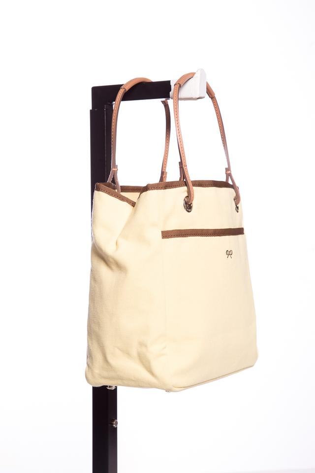 Anya Hindmarch Pale Yellow Canvas Tote