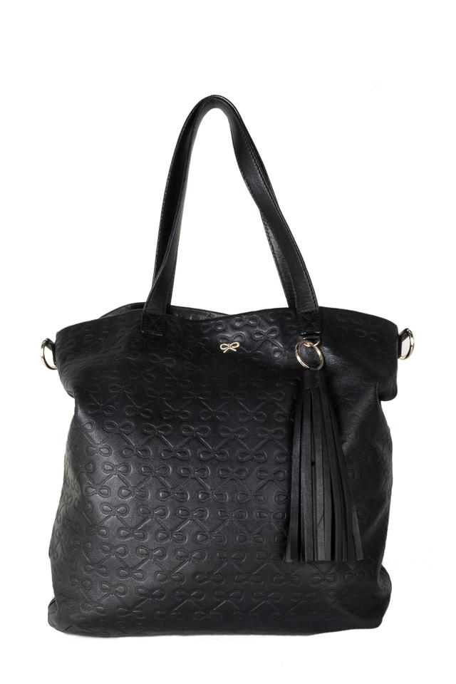 Anya Hindmarch Tote Black Leather Shoulder Bag