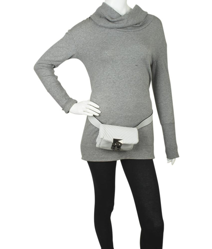 AQUA Skinny V White Waist Bag