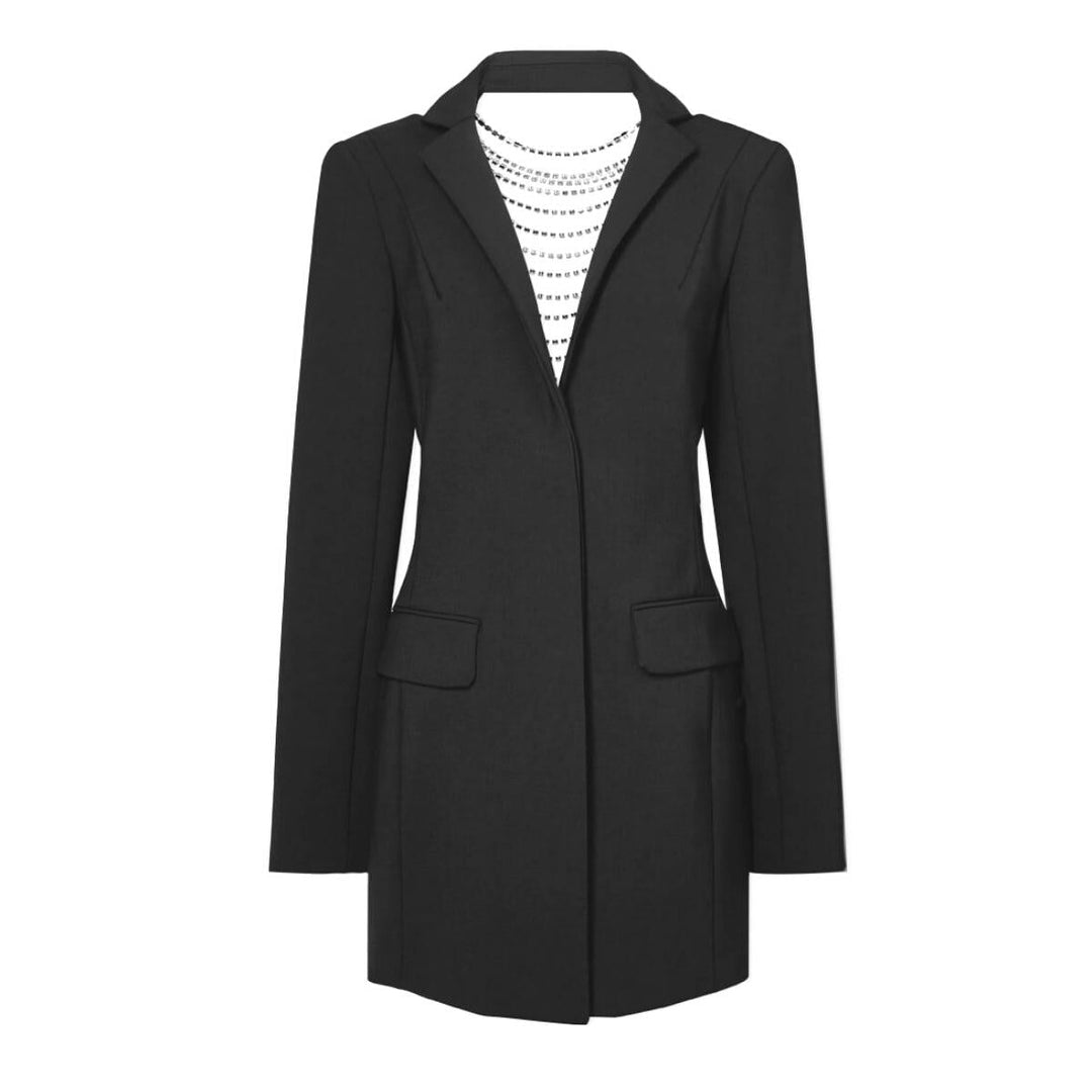 Area-Backless Draped Crystal Blazer Dress - Runway Catalog