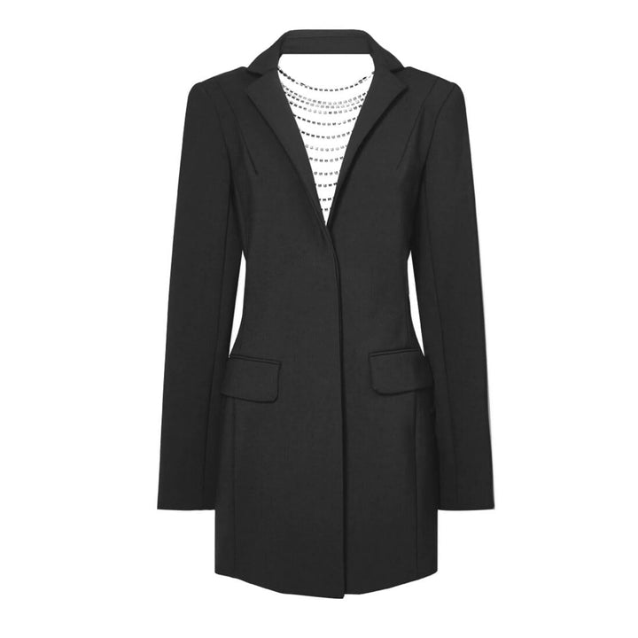 Area-Backless Draped Crystal Blazer Dress - Runway Catalog