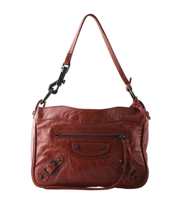 Balenciaga 237203 Giant Hip Red Leather Shoulder Bag