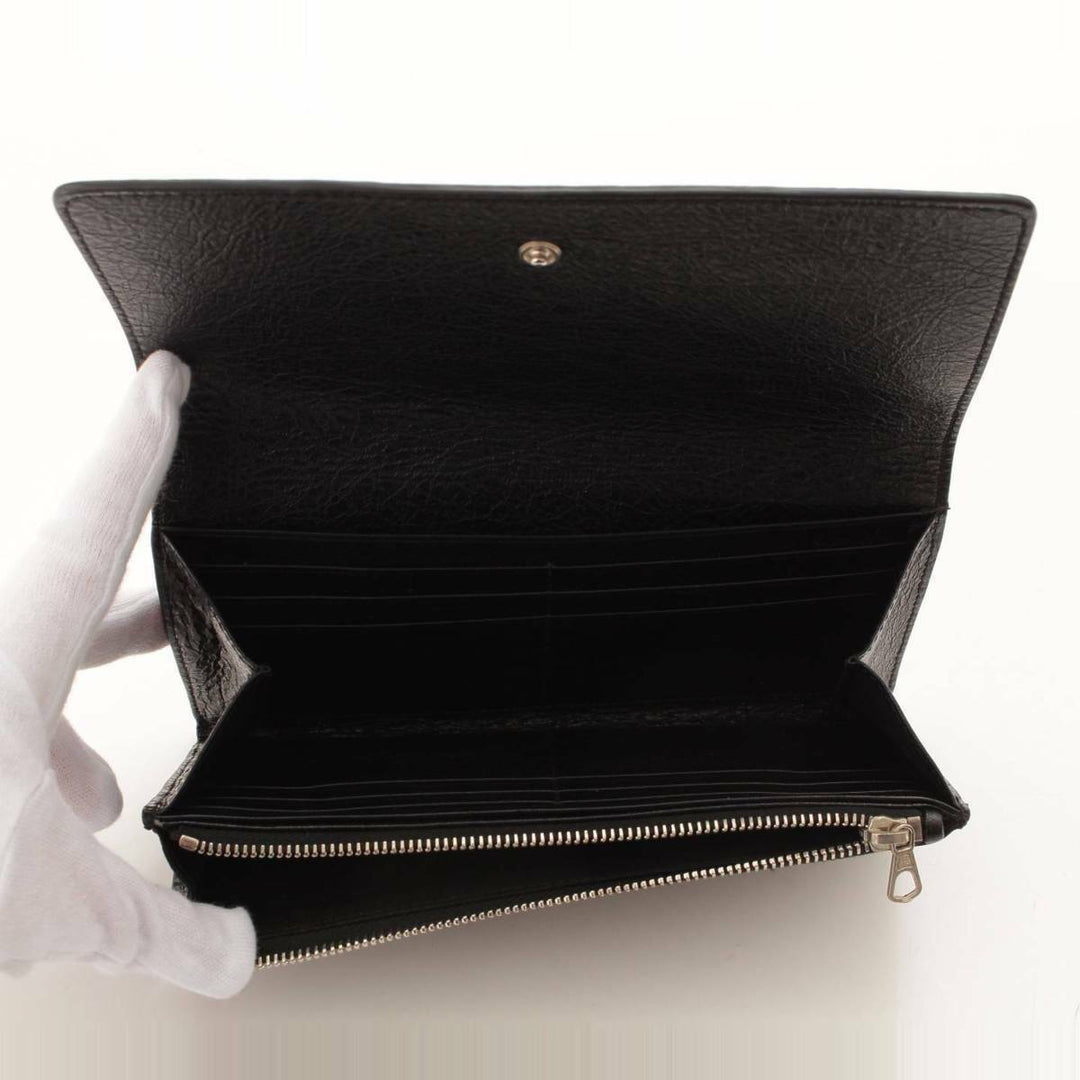 Balenciaga Antracite Grey Arena Leather Long Wallet 542008