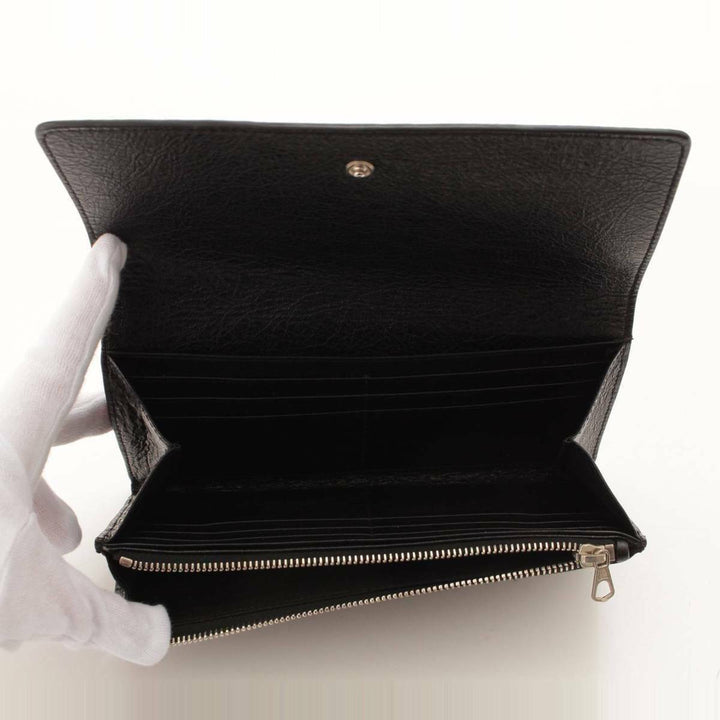 Balenciaga Antracite Grey Arena Leather Long Wallet 542008