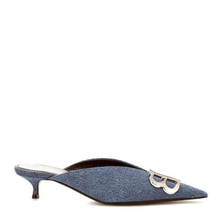 BB Denim Kitten-Heel Mules