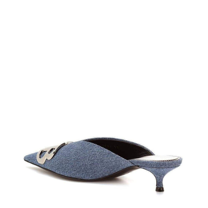 BB Denim Kitten-Heel Mules