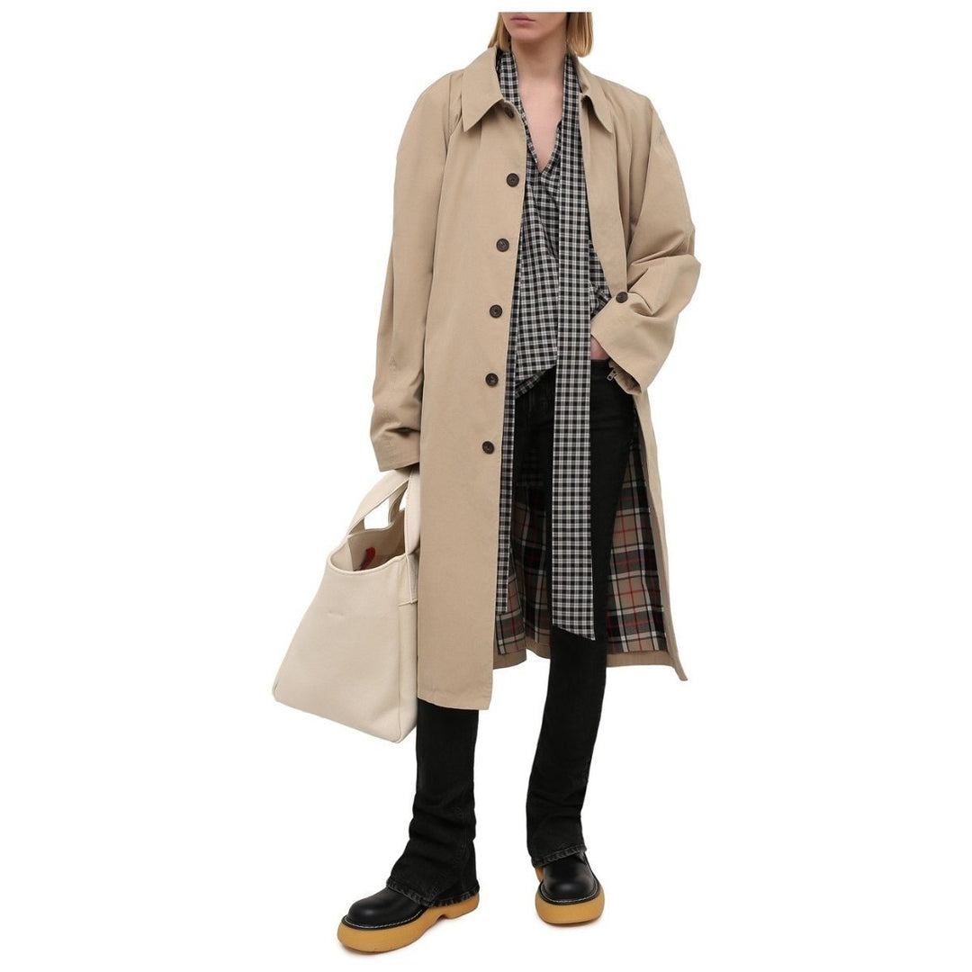 Beige Twill Car Coat