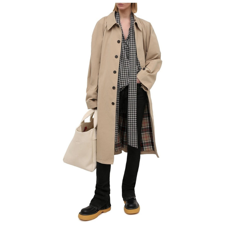 Beige Twill Car Coat