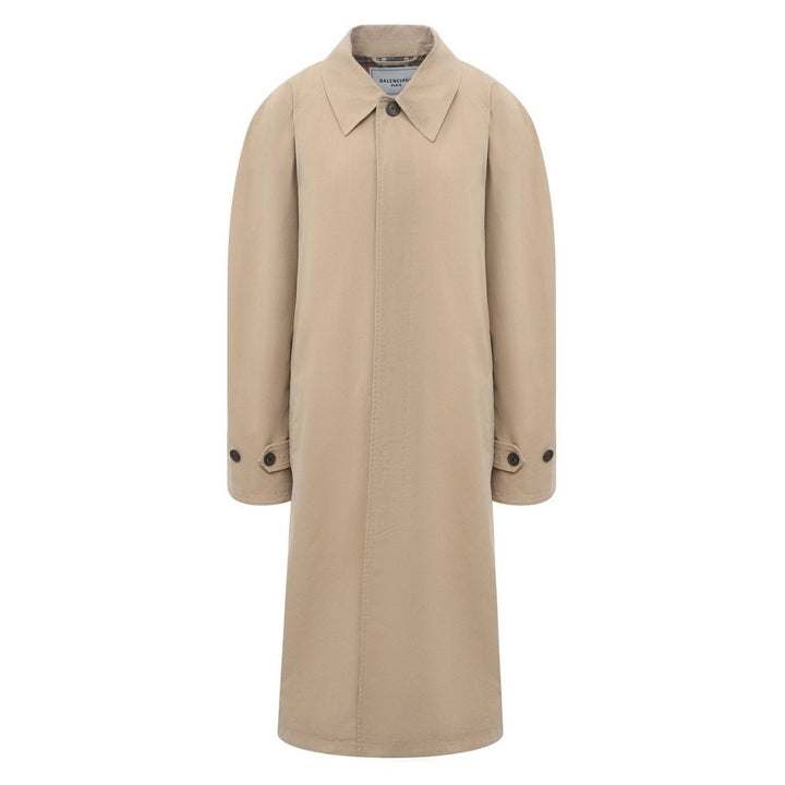 Balenciaga-Beige Twill Car Coat - Runway Catalog