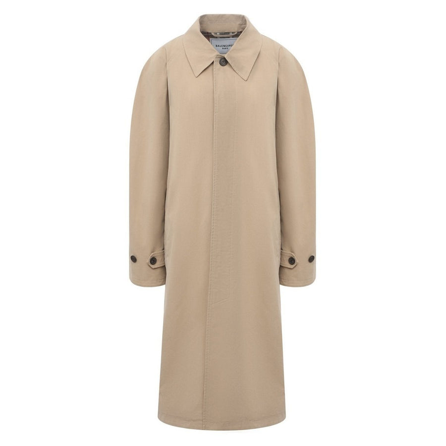 Balenciaga-Beige Twill Car Coat - Runway Catalog