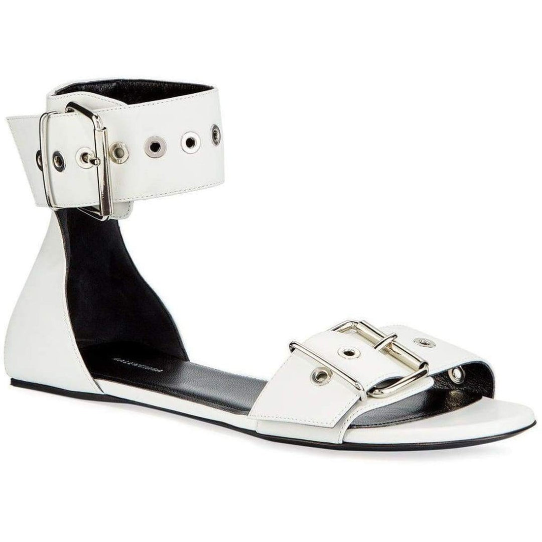 Balenciaga-Belt Flat Ankle Strap Sandal - Runway Catalog