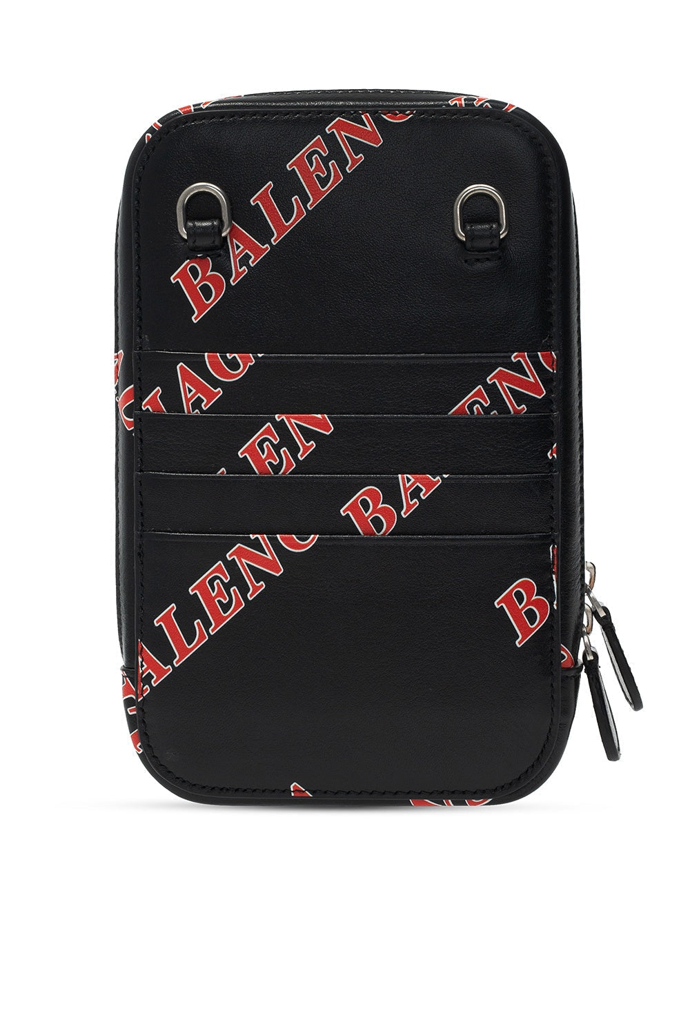 Balenciaga Black Calfskin Leather Sport Print Phone Holder Bag 618189