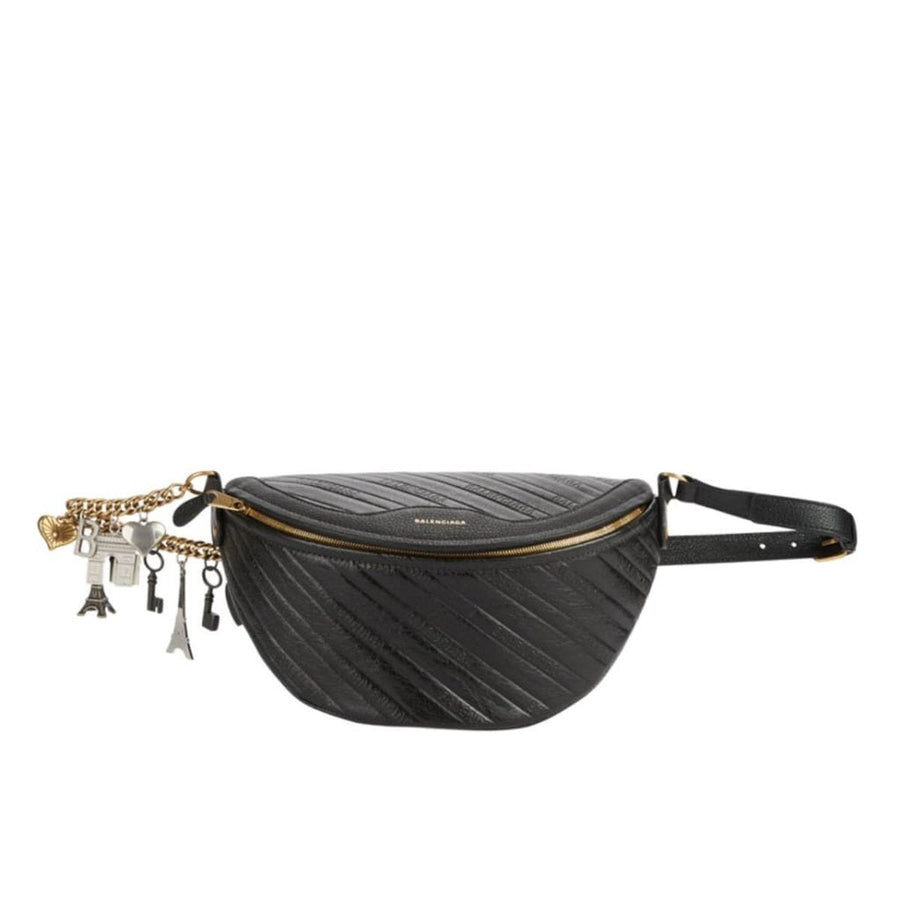 Balenciaga-Black Leather Souvenir Belt Bag - Runway Catalog