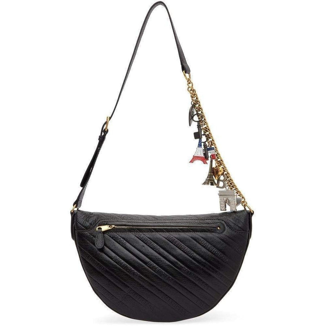 Black Leather Souvenir Belt Bag