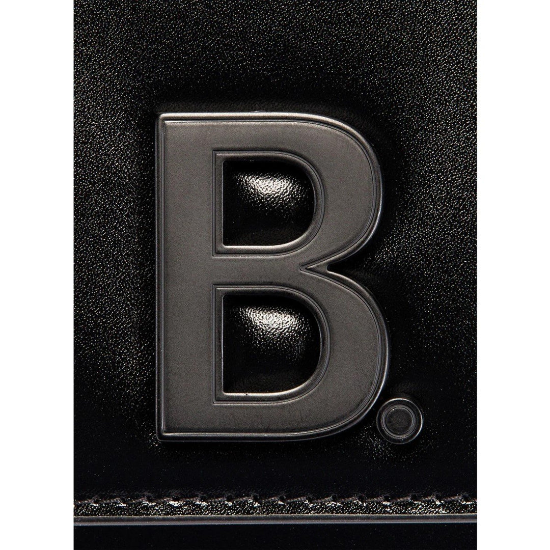 Balenciaga Black Shiny Calfskin Leather Chain Wallet Shoulder Bag 593615