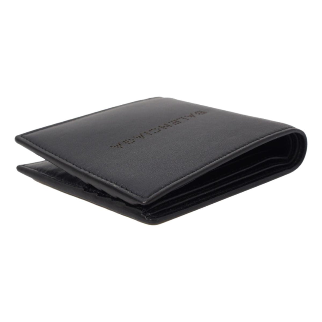 Balenciaga Cash Black Calfskin Leather Perforated Bifold Wallet 436118