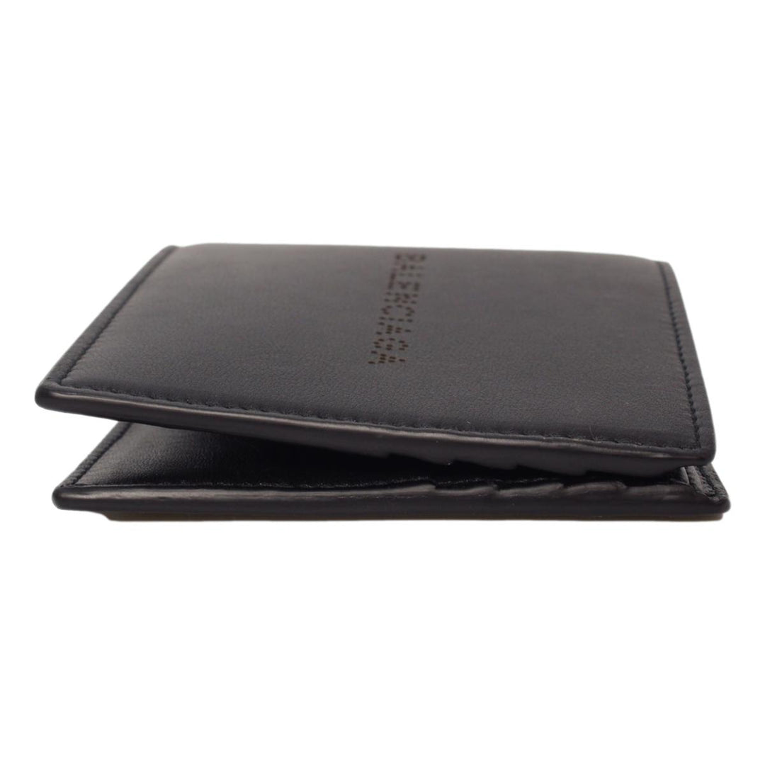 Balenciaga Cash Black Calfskin Leather Perforated Bifold Wallet 436118