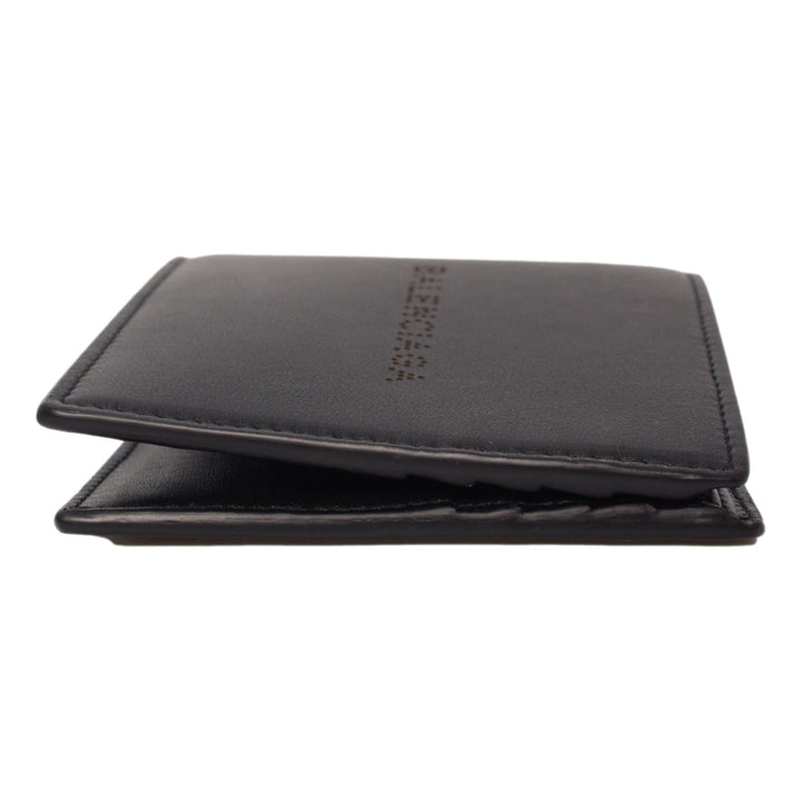 Balenciaga Cash Black Calfskin Leather Perforated Bifold Wallet 436118