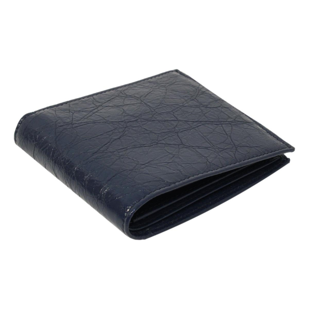 Balenciaga Cash Square Blue Arena Leather Bifold Wallet 542001