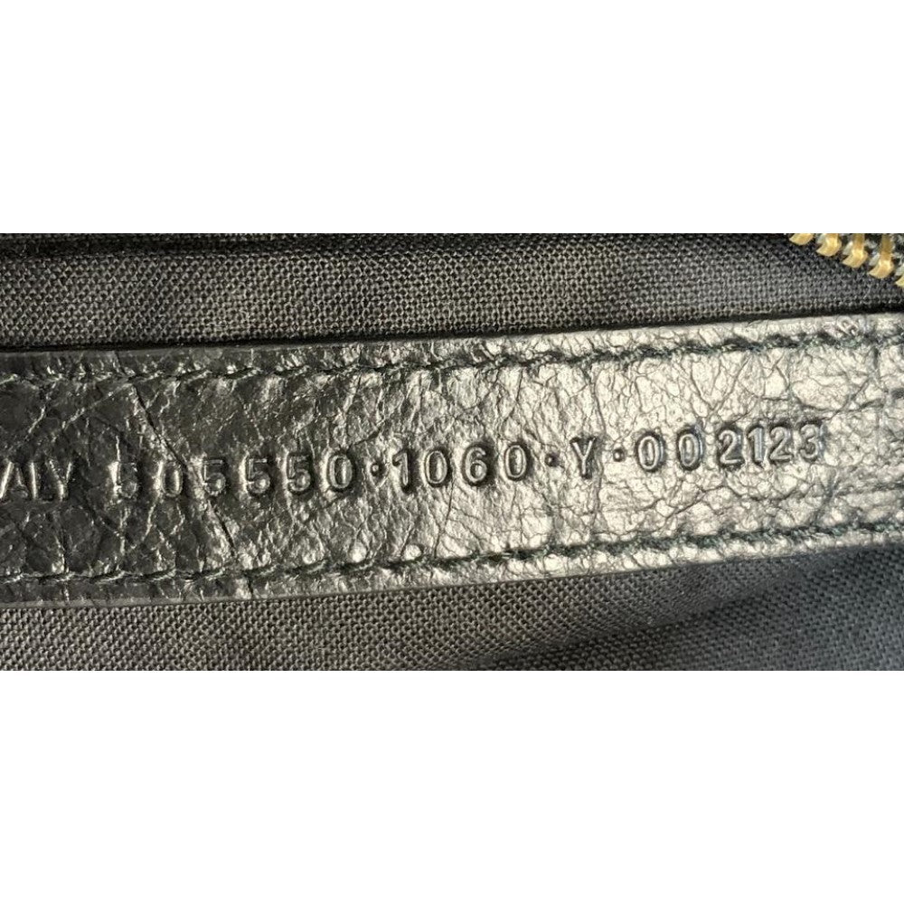 Balenciaga City Graffiti Print Black Arena Leather Shoulder Bag 505550
