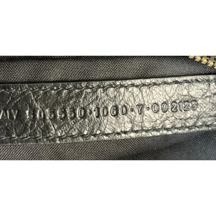 Balenciaga City Graffiti Print Black Arena Leather Shoulder Bag 505550